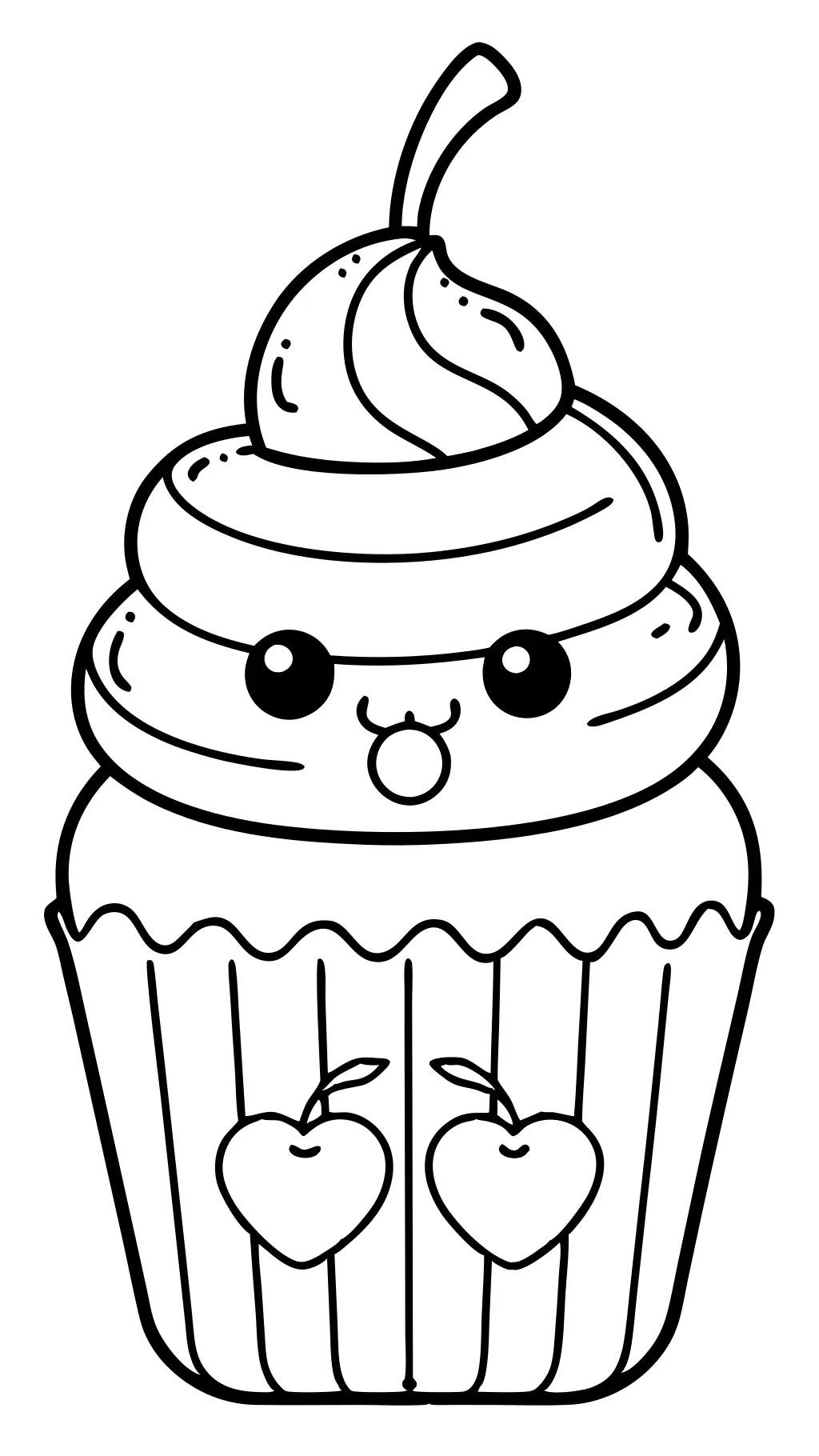 coloriage kawaii cupcake